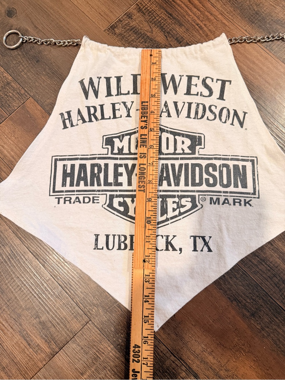 Harley-Davidson Wild West Lubbock Custom Halter Top- White with Black Print - Picture 2 of 10